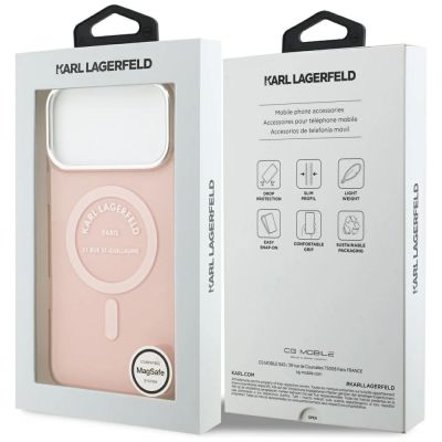 8. Karl Lagerfeld IML Karl RSG Logo MagSafe Case for iPhone 17 Pro Max - Pink