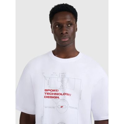 5. Men's oversized printed T-shirt 4F 4FRAW25TTSHM3257-10S