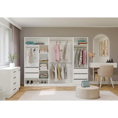 6. OPENO Drawer Module 2SZ with 2 Drawers, WHITE – for Walk-in Closet and Bedroom