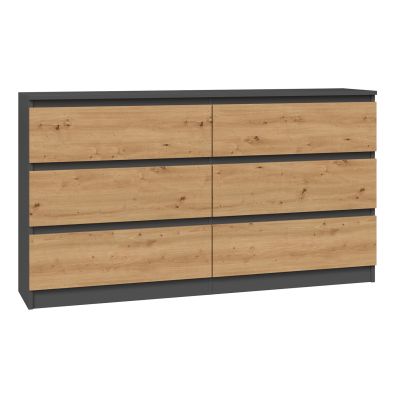 Chest of drawers M6 140 138x40xH77 anthracite/artisan
