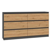 Chest of drawers M6 140 138x40xH77 anthracite/artisan