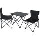 FOLDABLE TOURIST SET 3IN1 TABLE AND 2 CHAIRS BLACK ENERO CAMP