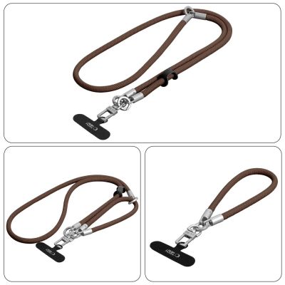 4. Tech-Protect C10S Crossbody phone lanyard (114 cm) + wrist strap (31 cm) - brown-titanium