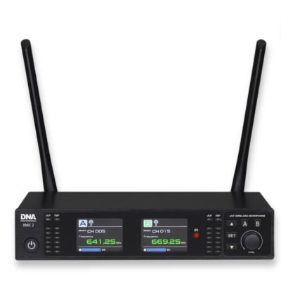 8. DNA XMIC 2 - Dual wireless set 2x handheld microphone + receiver, UHF band 518-542 MHz