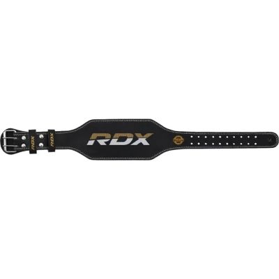 6. 4" GOLD LEATHER BODYBUILDING BELT FOR EXERCISES - RDX S