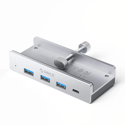 Orico MH4PC Hub Clamp-Mounted USB-C / 3x USB-A 3.0 + 1x USB-C 3.0 - Silver