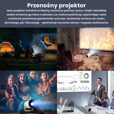 4. Extralink ESP-MINI-V2BL Movie Projector, 200 ANSI Lumens, 1280 x 720 px, Black