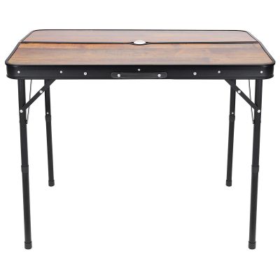 12. FOLDABLE CAMPING TABLE 90x60x70CM AND 2 BENCHES 87x23x39CM WOOD