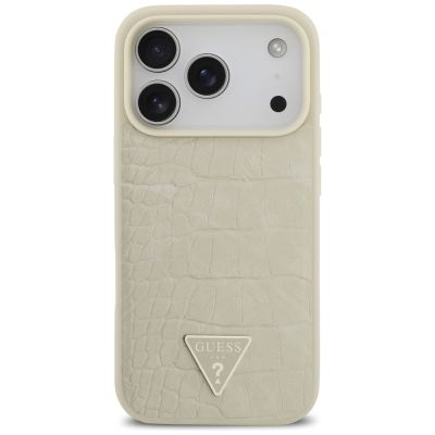 3. Guess Croco Triangle Logo MagSafe case for iPhone 17 Pro - gold