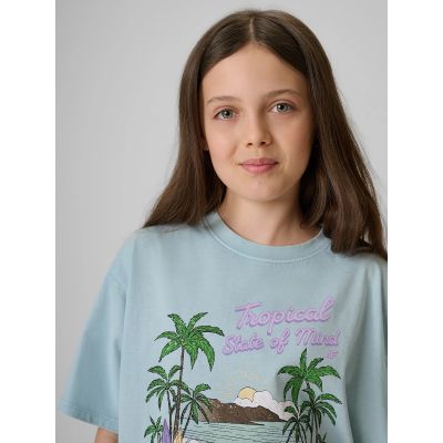 3. Girls' cotton T-shirt 4F 4FJRSS26TTSHF3981-33S
