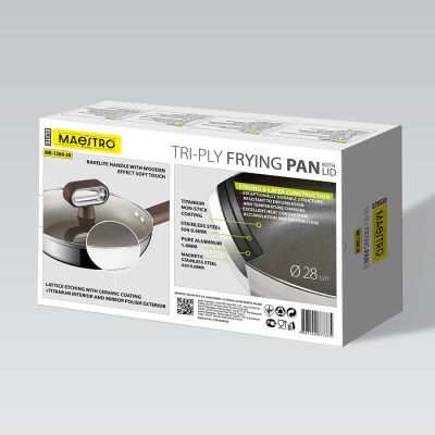 7. TITANCORE 28 cm Frying Pan with Lid MR-1260-28 MAESTRO