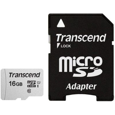 2. SD microSD Card 16GB Transcend SDHC USD300S-A w/Adapter