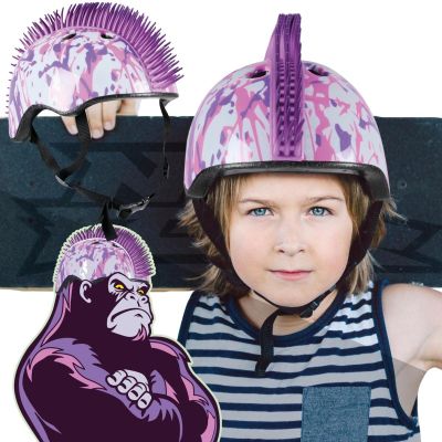 CHILDREN'S ADJUSTABLE CYCLING HELMET NO FEAR MOHAWK SIZE (48-52CM) WHITE/PURPLE