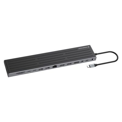 CONCEPTRONIC 14-1 USB-C docking station->2xHDMI/DP/2xUSB-C/+ 18cm white