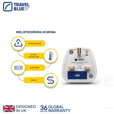 5. TRAVEL BLUE SCHUKO → UK Travel Adapter