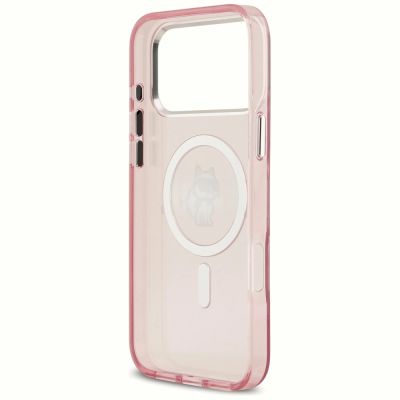 7. Karl Lagerfeld IML Choupette Sketch Logo MagSafe Case for iPhone 17 Pro Max - Pink