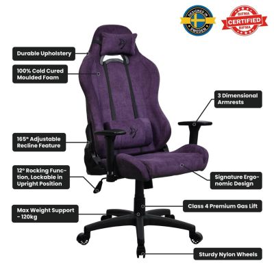 8. Arozzi Gaming Stuhl Toretta Purple SoftFabric