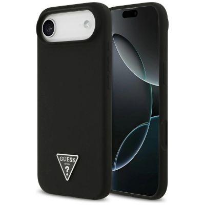 Guess Silicone Triangle Logo MagSafe Case for iPhone 17 Air - Black