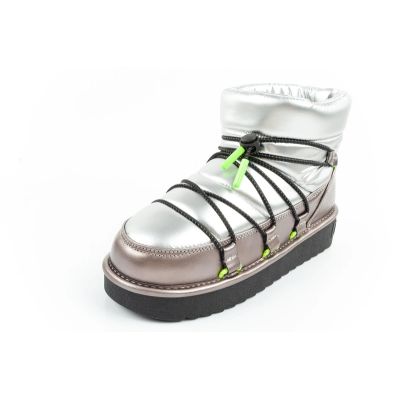 12. D.Franklin women's snow boots winter fashionable insulated ankle boots silver