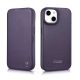 28. iCarer CE Premium Leather Folio Case iPhone 14 Plus Magnetic Flip Leather Folio Case MagSafe Dark Purple (WMI14220715-DP)