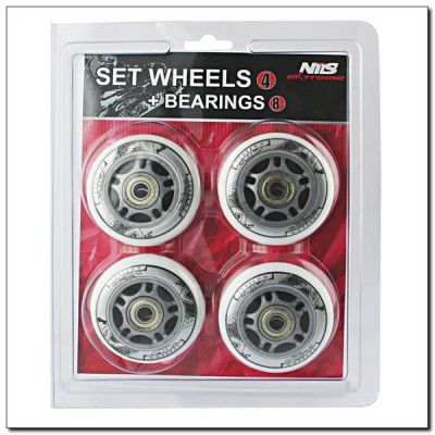 7. PU 84x24 82A TRANSPARENT (4 pcs) + ABEC-7 CHROME (8 pcs) SET NILS EXTREME