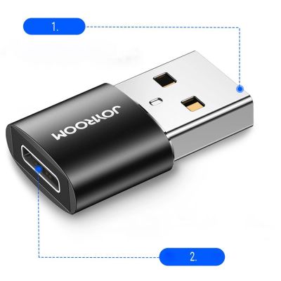 8. Joyroom adapter from USB Type C (female) to USB (male) 2 pcs. black (S-H152 Black)