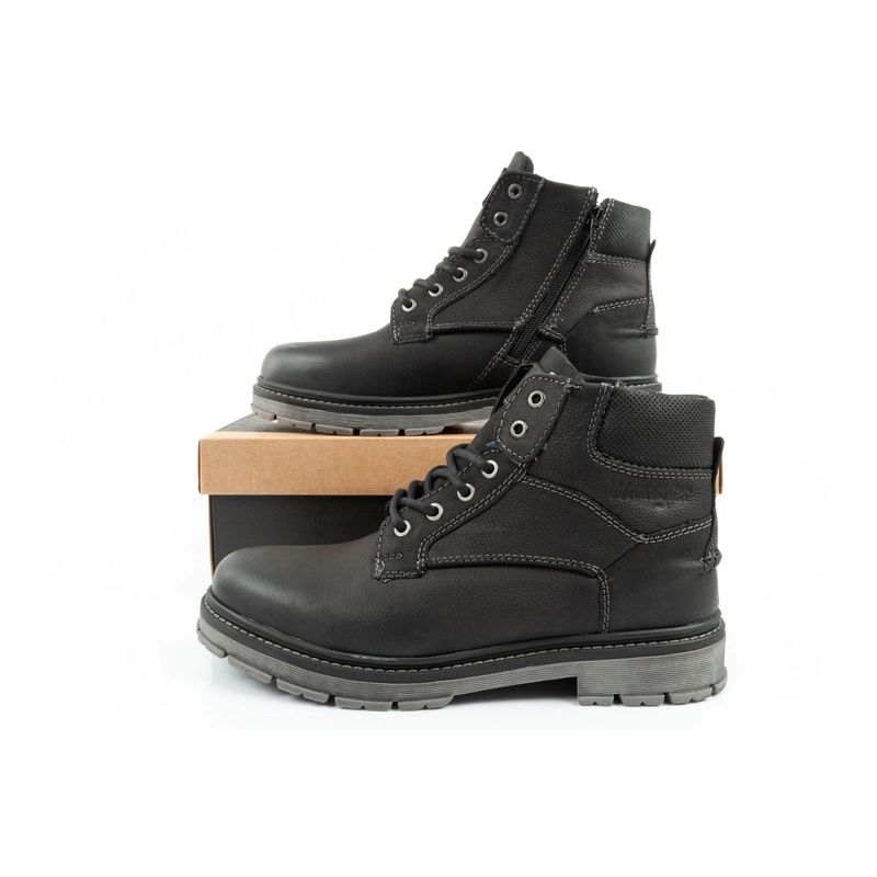 10. Wrangler Allan Mid men's boots, Chelsea boots, elegant leather, black