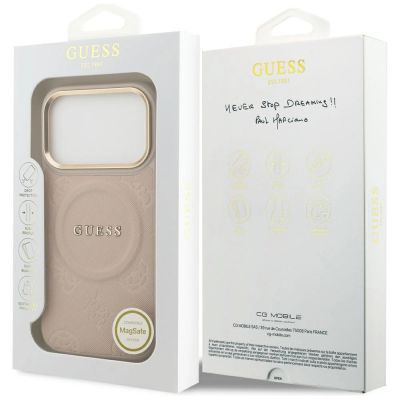 8. Guess Peony Hot Stamp MagSafe Case for iPhone 17 Pro - Pink
