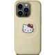 3. Hello Kitty Leather Kitty Head MagSafe case for iPhone 15 Pro Max - gold