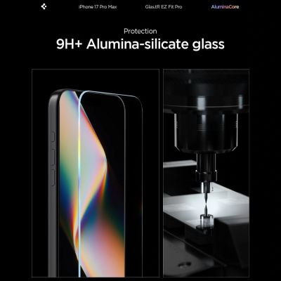 8. Spigen Glas.TR EZ Fit Pro Tempered Glass for iPhone 16 Pro Max / 17 Pro Max - Transparent
