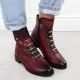 6. Women’s burgundy croc-effect ankle boots Jezzi ASA62-16