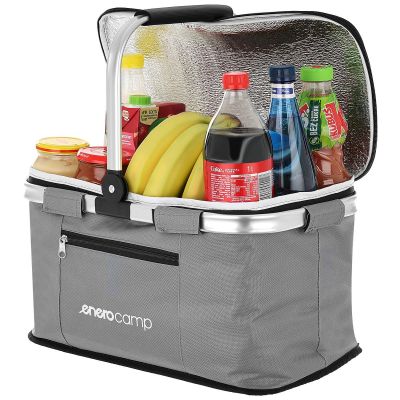 4. FOLDABLE THERMAL TOURIST BASKET 24L GREY ENERO CAMP