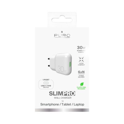 3. GaN Puro SLIMPRO 30W USB-C Wall Charger - White