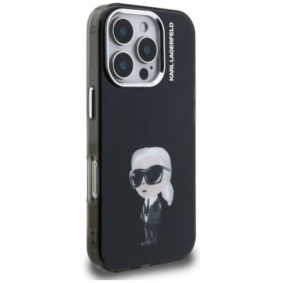 4. Karl Lagerfeld IML Aquarelle Karl & Logo MagSafe Case for iPhone 16 Pro Max - Black