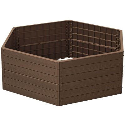 8. GARDEN FLOWER BED BASE WOOD EDGE 6 ELEMENTS RUSTIC BRICK