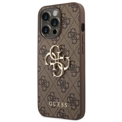 2. Guess 4G Big Metal Logo Case for iPhone 14 Pro - Brown