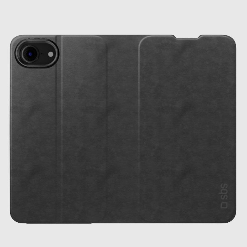 4. SBS Wallet Smooth Case for iPhone 16e / 17e with Flip - Black