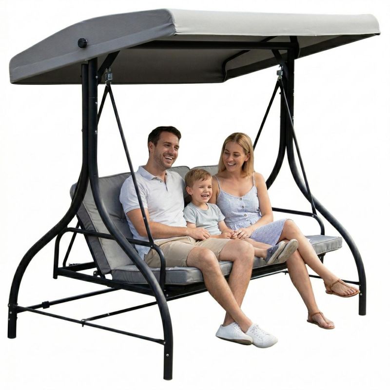 10. NINA GARDEN AND BALCONY SWING 3-SEAT GRAY