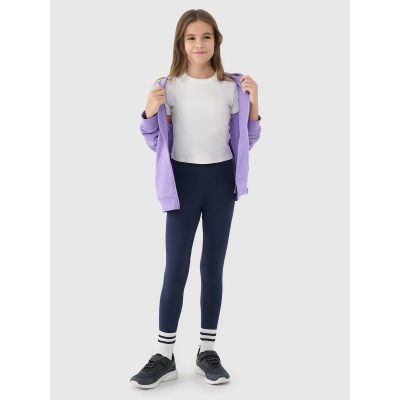 Girls' knitted leggings 4F 4FJWMM00TTIGF220-31S