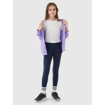 Girls' knitted leggings 4F 4FJWMM00TTIGF220-31S
