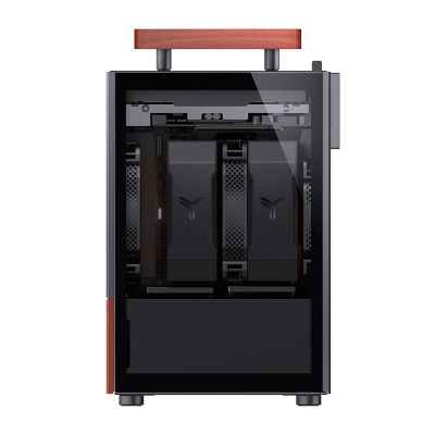 2. Jonsbo T6 Case, Mini-Tower, Mini-ITX, Tempered Glass, Wood - Black