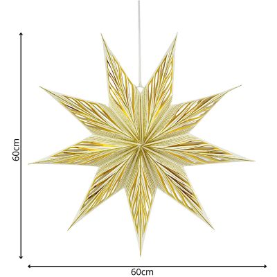 6. DECORATIVE HANGING PAPER STAR FSC 18x60CM WHITE 9 ARMS MICA