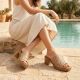 16. Women's openwork beige mules with a heel M.Daszyński MR2598-7