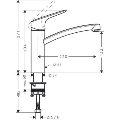 2. HG Logis 160 kokken kitchen faucet - kokkenarmatur m/svingtud, krom