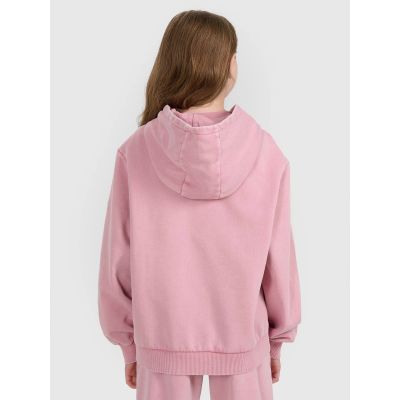 4. Girls' sweatshirt with hood, open, 4F 4FJRAW25TSWSF2294-54S