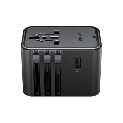 5. Acefast Z8 GaN 45W Travel Adapter 3x USB-C + 2x USB-A Travel Wall Charger with 2500W AC Socket - Black
