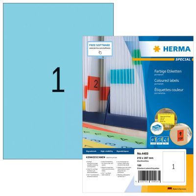 HERMA 4403 Self-Adhesive Labels Rectangle Permanent Blue 100 pcs.