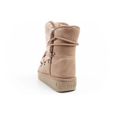 5. D.Franklin women's winter snow boots, fashionable fur lining, brown high