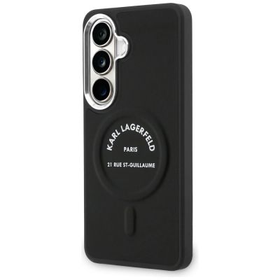 9. Karl Lagerfeld Embossed Ring RSG Logo MagSafe Case for Samsung Galaxy S26 - Black