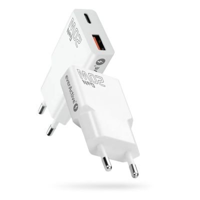 6. EVERACTIVE WALL CHARGER 1 x USB, 1 x USB-C QUICK CHARGE 3.0 20W SUPER SLIM WHITE SC-340Q